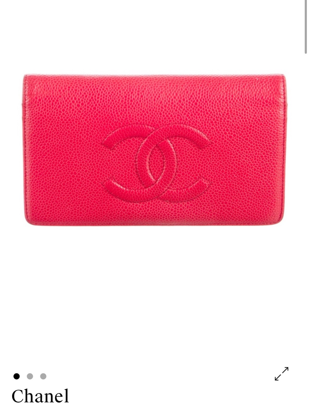 Chanel Red Bifold Pebbled Leather Wallet🌶️🌹❣️